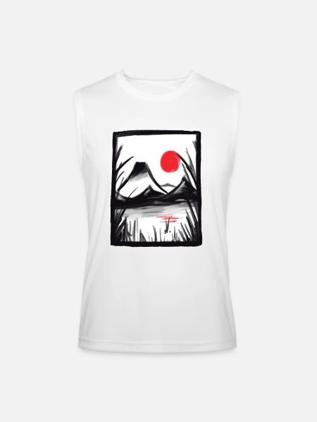 Japanese Landscape - Men’s Performance Sleeveless Shirt - white