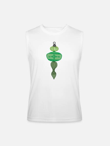 Green Christmas Ornament - Men’s Performance Sleeveless Shirt - white