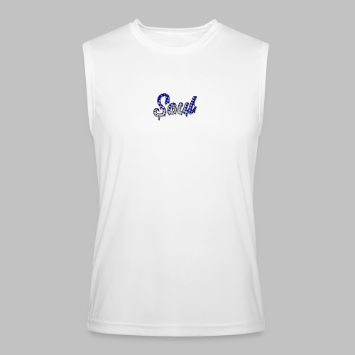 SOUL Blue and White Halftone Gradient Logo - Men’s Performance Sleeveless Shirt