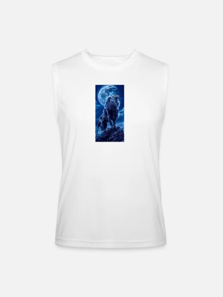 Blue Moon Howling Wolf - Men’s Performance Sleeveless Shirt - white - Front