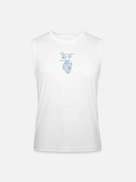 CodeHeart Anatomy Illustration - Men’s Performance Sleeveless Shirt - white