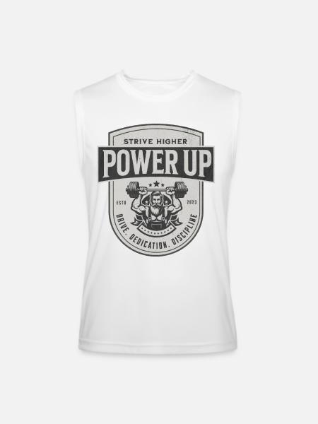 STRIVE HIGHER . - Men’s Performance Sleeveless Shirt - white