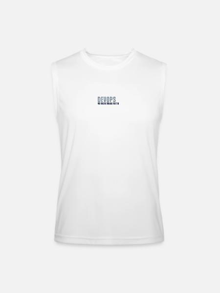 DevOps_We_break_things_faster - Men’s Performance Sleeveless Shirt - white