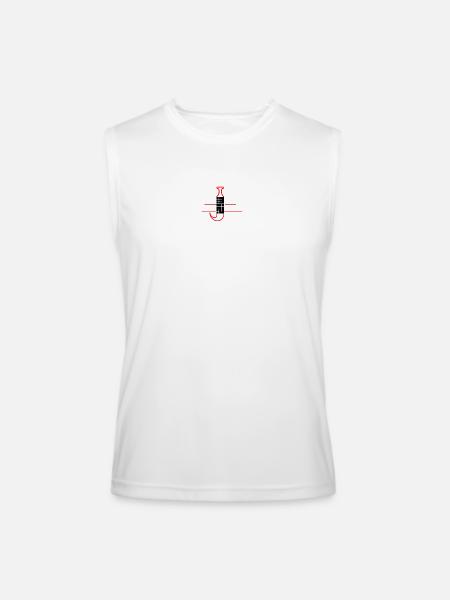 Neon Grid Microchip Icon - Men’s Performance Sleeveless Shirt - white