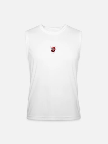Blood Splash Skull Art - Men’s Performance Sleeveless Shirt - white