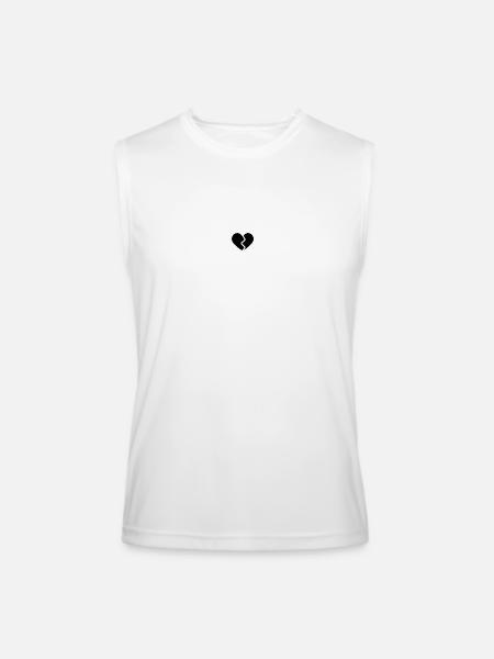 BROKEN HEART - Men’s Performance Sleeveless Shirt - white