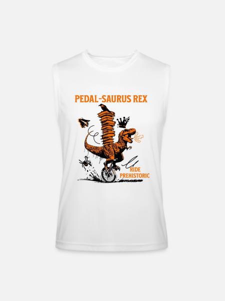 Pedal-Saurus Rex – Ride Prehistoric - Men’s Performance Sleeveless Shirt - white