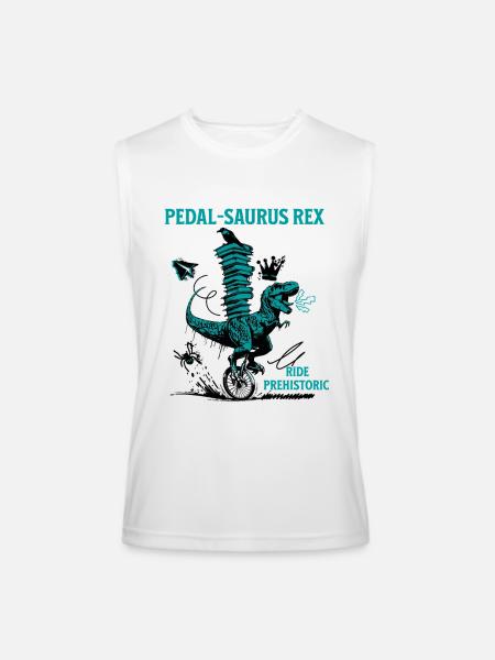 Pedal-Saurus Rex – Ride Prehistoric - Men’s Performance Sleeveless Shirt - white