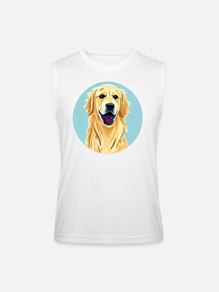 Golden Retriever & Blue Sky - Men’s Performance Sleeveless Shirt - white