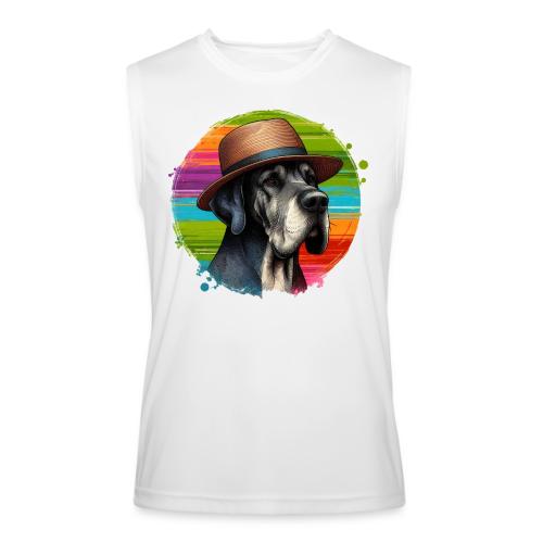 Great Dane Wearing a Hat Art - Men’s Performance Sleeveless Shirt