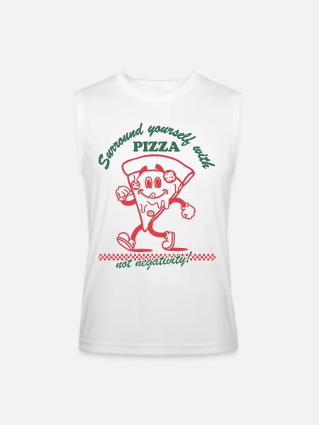 Pizza Over Negativity  - Men’s Performance Sleeveless Shirt - white