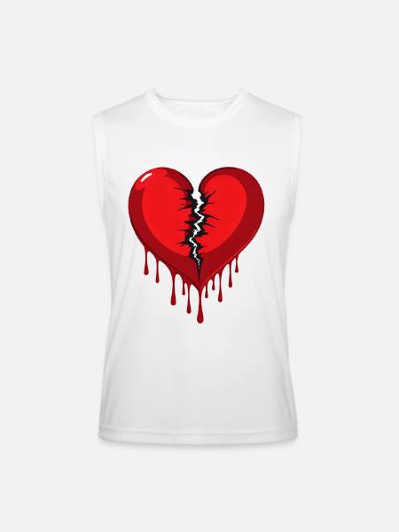 broken heart - Men’s Performance Sleeveless Shirt - white