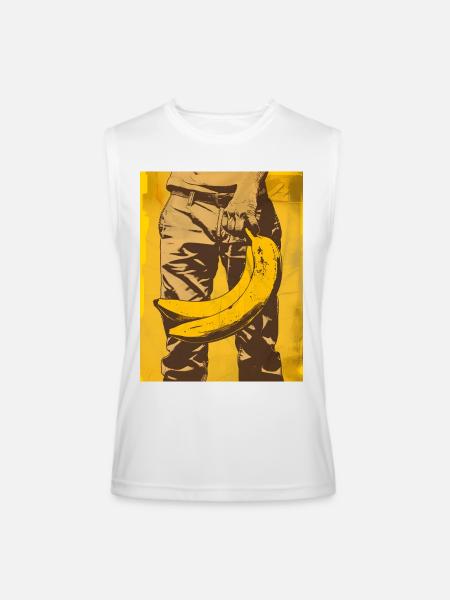 Banana Pop Art Silhouette - Men’s Performance Sleeveless Shirt - white