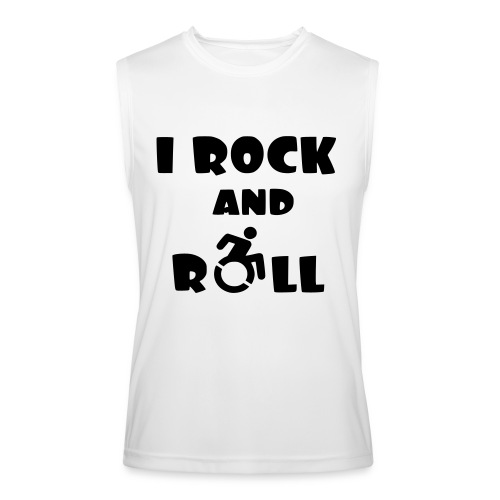 I rock and roll in my wheelchair, Music Humor * - Men’s Performance Sleeveless Shirt