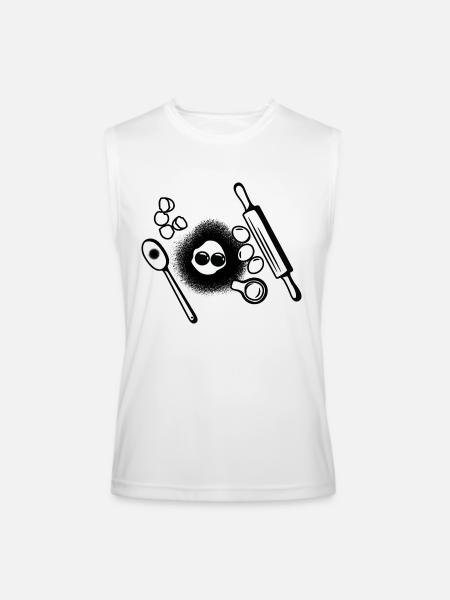 Baking Ingredients Sketch - Men’s Performance Sleeveless Shirt - white