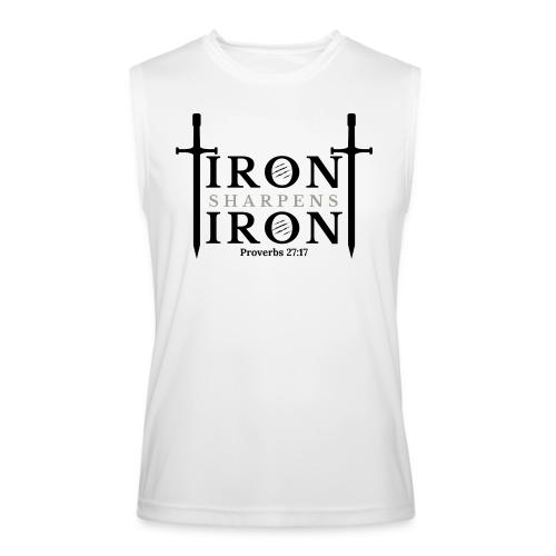 Iron Sharpens Iron - Proverbs 27:17 (Black & Grey) - Men’s Performance Sleeveless Shirt