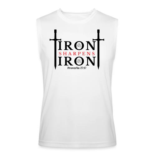 Iron Sharpens Iron - Proverbs 27:17 (Black & Red) - Men’s Performance Sleeveless Shirt