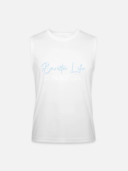 Espresso Coffee Bean Morning Grouch Bar - Men’s Performance Sleeveless Shirt - white - Front