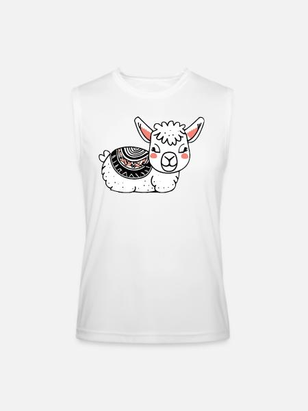 Adorable Llama Resting - Men’s Performance Sleeveless Shirt - white