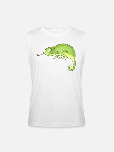 Green Chameleon - Men’s Performance Sleeveless Shirt - white
