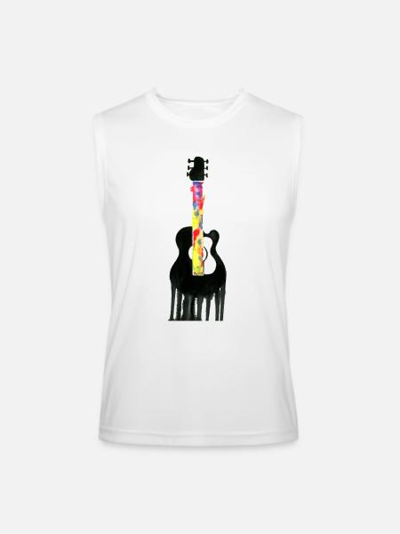 Guitar Flows - Men’s Performance Sleeveless Shirt - white