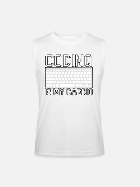 Coding Is My Cardio - Men’s Performance Sleeveless Shirt - white