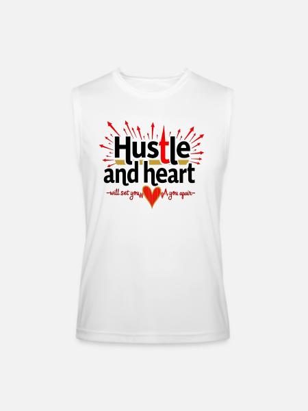 Hustle Heart - Men’s Performance Sleeveless Shirt - white