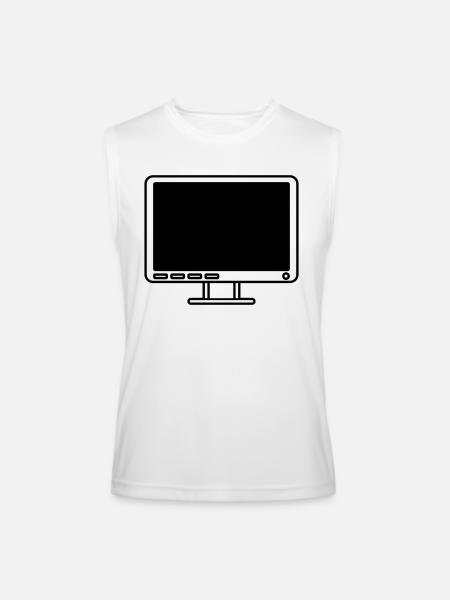 screen display computer icon - Men’s Performance Sleeveless Shirt - white