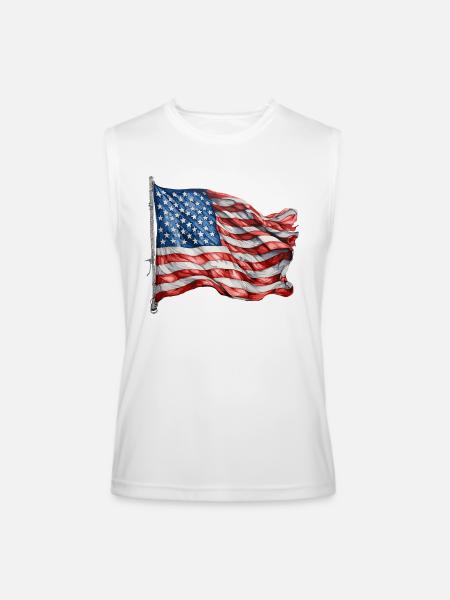 America flag - Men’s Performance Sleeveless Shirt - white