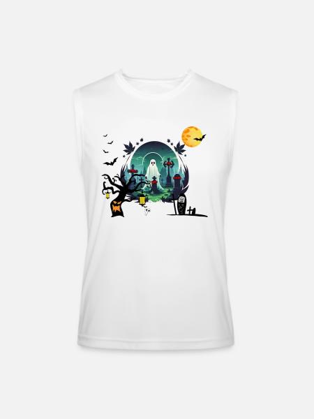 Ghost grave yard - Men’s Performance Sleeveless Shirt - white