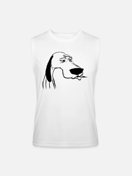 smoking dog - Men’s Performance Sleeveless Shirt - white