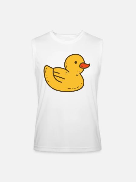 Illustrated Yellow Rubber Ducky - Men’s Performance Sleeveless Shirt - white