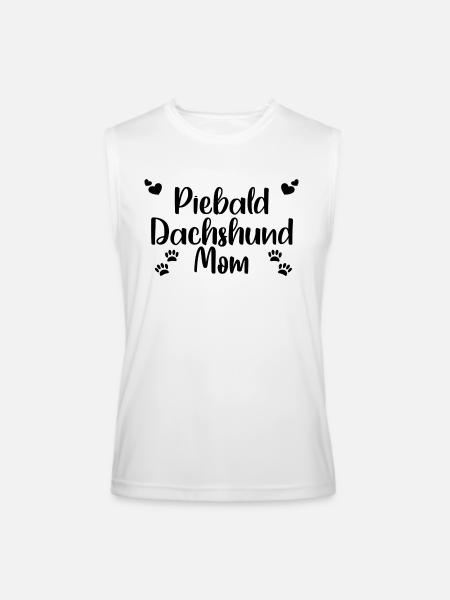 Piebald Dachshund Mom - Men’s Performance Sleeveless Shirt - white