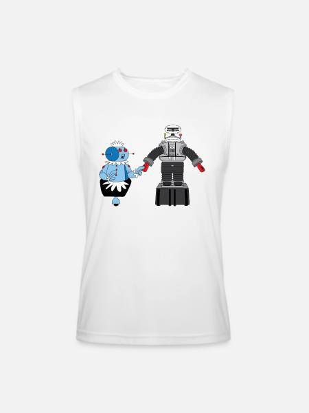 Rosie and Lost in Space Robot - Men’s Performance Sleeveless Shirt - white
