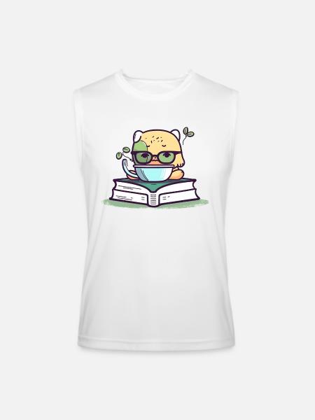 Caffeinated Pages - Men’s Performance Sleeveless Shirt - white