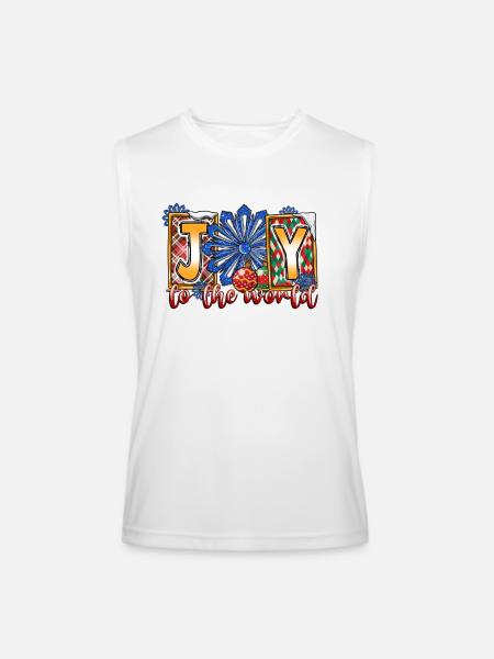Joy To The World - Men’s Performance Sleeveless Shirt - white - Front
