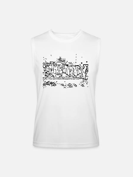 Graffiti street digital silhouette - Men’s Performance Sleeveless Shirt - white