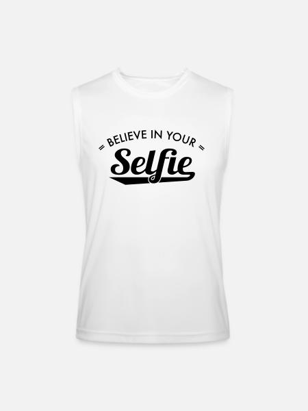 selfie - Men’s Performance Sleeveless Shirt - white
