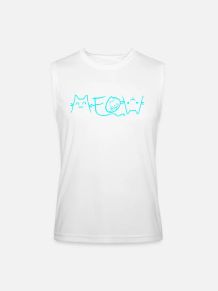 Meow Cat Face - Men’s Performance Sleeveless Shirt - white