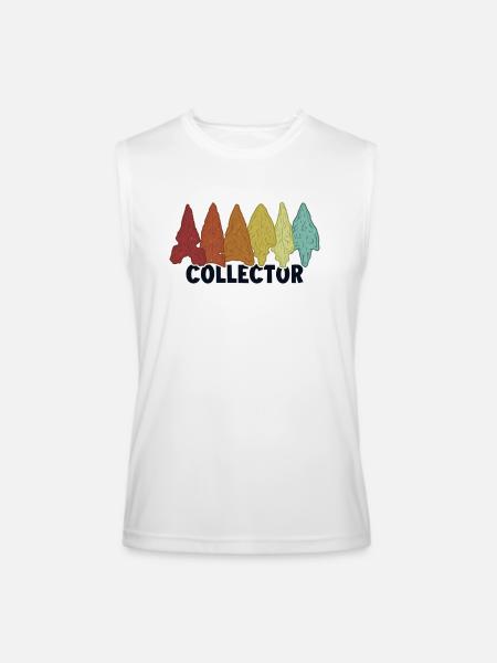 Collector Rocks Flint Artifact Hunter Arrowhead - Men’s Performance Sleeveless Shirt - white - Front