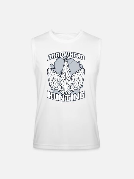 Arrowhead Hunting Flint Artifact Rocks Arrowhead - Men’s Performance Sleeveless Shirt - white - Front