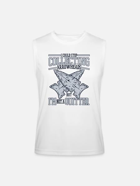 I'm Not A Quitter Flint Artifact Rocks Arrowhead - Men’s Performance Sleeveless Shirt - white - Front