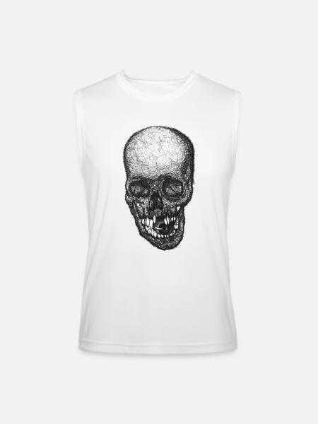 Gothic Skull Lace Portrait - Men’s Performance Sleeveless Shirt - white