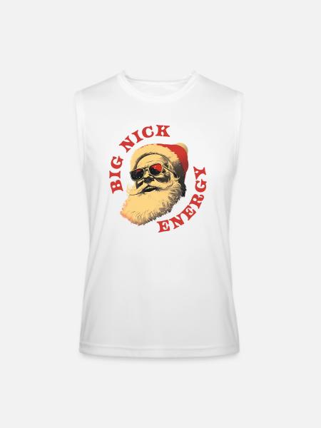 big nick energy vintage retro - Men’s Performance Sleeveless Shirt - white - Front