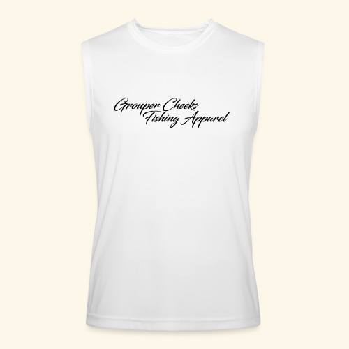 Grouper Cheeks Fishing Black Print - Men’s Performance Sleeveless Shirt
