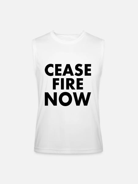 Ceasefire now - Men’s Performance Sleeveless Shirt - white
