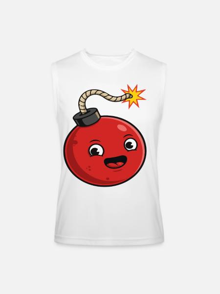 Playful Cartoon Bomb Design - Men’s Performance Sleeveless Shirt - white