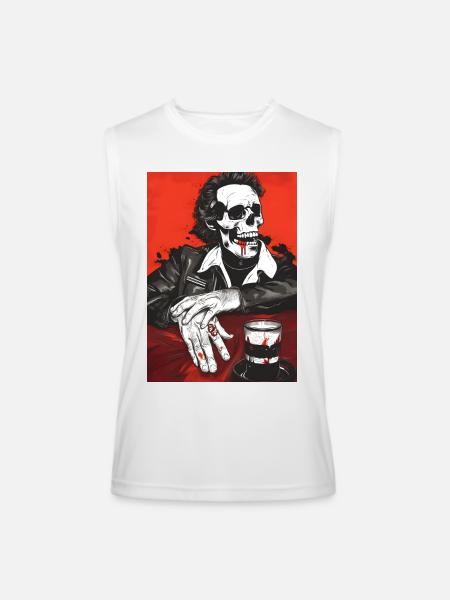 Skull Biker Noir - Men’s Performance Sleeveless Shirt - white