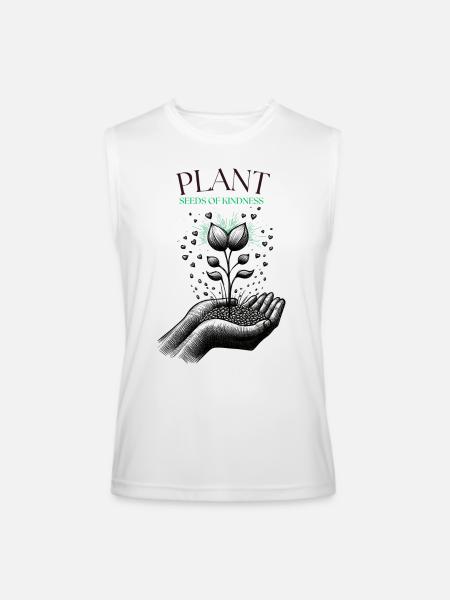 Plant Seeds of Kindness - Men’s Performance Sleeveless Shirt - white