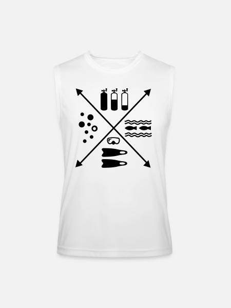 Scuba Diving - Men’s Performance Sleeveless Shirt - white